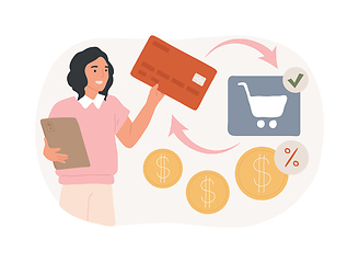 Image showing Cash back isolated concept vector illustration.