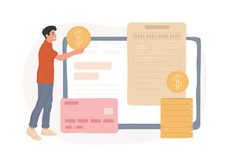 Image showing Fees and funding isolated concept vector illustration.