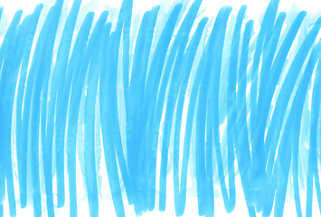 Image showing Abstract bright blue hand drawn texture on white