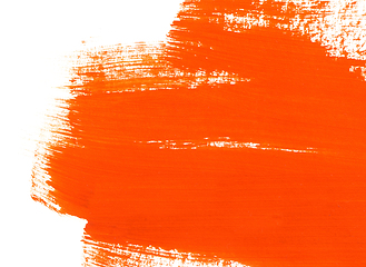 Image showing Orange hand drawn paint texture on white background