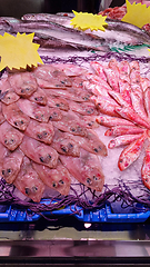 Image showing Large display of fish in a fish market