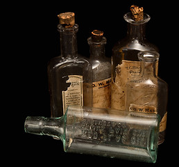 Image showing Antique Prescription Medicine Bottles