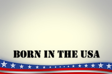 Image showing Banner, illustration and USA with American flag of graphic, poster or billboard on a gray or abstract background. Empty, mockup space or text with pattern, stars or stripe of America or country theme