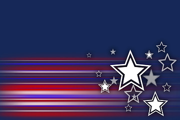 Image showing Stars, stripes and wallpaper with American flag background, illustration or graphic with color. Red, blue and white, pride and USA history with Independence day celebration, event and patriotism