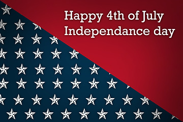 Image showing Star, banner and American flag for Independence Day with graphic or illustration for celebration of theme background. Empty, decoration and symbol for bravery, happy state or USA heritage holiday