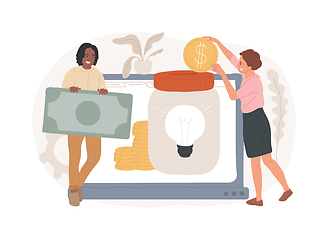 Image showing Fundraising isolated concept vector illustration.