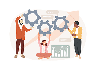 Image showing Teamwork power isolated concept vector illustration.