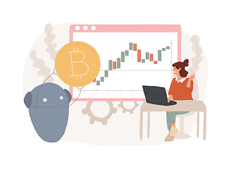 Image showing Crypto trading bot isolated concept vector illustration.