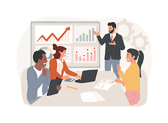 Image showing Business briefing isolated concept vector illustration.