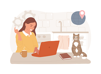 Image showing Work home office isolated concept vector illustration.