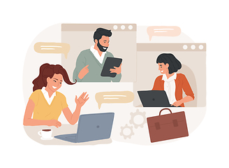 Image showing Online meetup isolated concept vector illustration.
