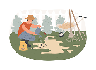 Image showing Lawn repair isolated concept vector illustration.