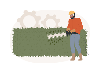 Image showing Hedge trimming isolated concept vector illustration.