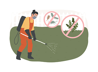 Image showing Weed control isolated concept vector illustration.