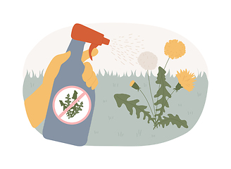 Image showing Dandelion removal isolated concept vector illustration.