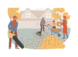 Image showing Fall clean-up isolated concept vector illustration.