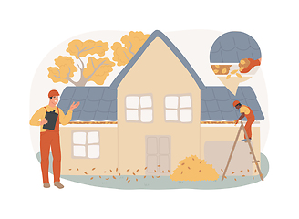 Image showing Gutter cleaning isolated concept vector illustration.