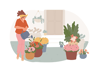 Image showing Seasonal planters isolated concept vector illustration.