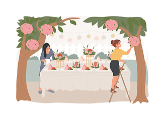 Image showing Garden party decoration isolated concept vector illustration.