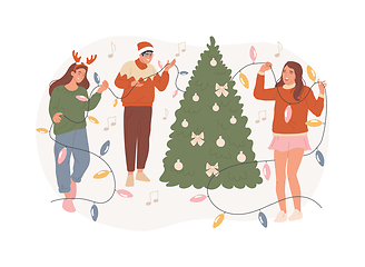 Image showing Christmas party isolated concept vector illustration.