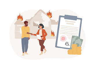 Image showing Fire insurance isolated concept vector illustration.