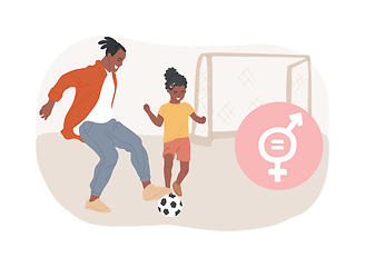 Image showing End of gender-focused parenting isolated concept vector illustration.