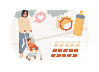 Image showing Paternity leave isolated concept vector illustration.
