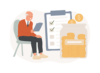 Image showing Pension scheme isolated concept vector illustration.