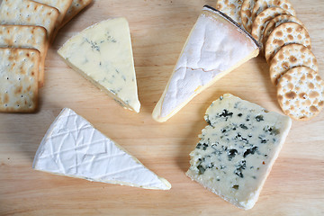 Image showing Four gourmet cheeses