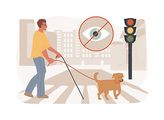 Image showing Blindness and vision loss isolated concept vector illustration.