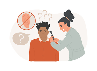 Image showing Deafness and hearing loss isolated concept vector illustration.