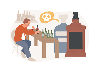 Image showing Alcoholism isolated concept vector illustration.