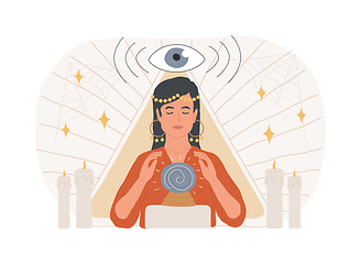 Image showing Clairvoyance ability isolated concept vector illustration.