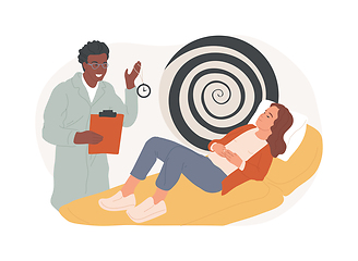 Image showing Hypnosis practice isolated concept vector illustration.