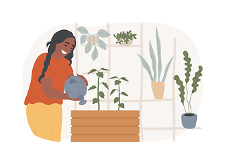 Image showing Home gardening isolated concept vector illustration.