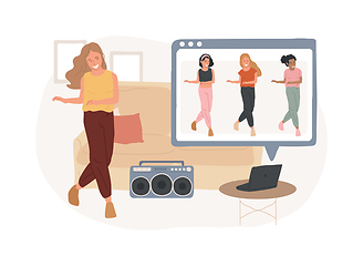 Image showing At-home dance class isolated concept vector illustration.