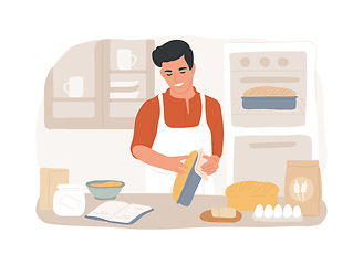 Image showing Baking bread isolated concept vector illustration.