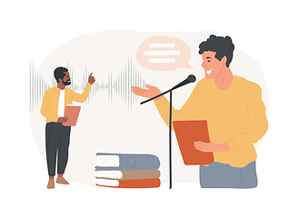Image showing Voice and speech training isolated concept vector illustration.