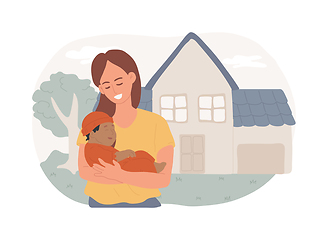 Image showing Single parent isolated concept vector illustration.