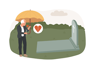 Image showing Widowed person isolated concept vector illustration.