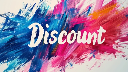 Image showing The word Discount created in Abstract Expressionism.