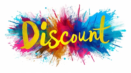 Image showing The word Discount created in Abstract Expressionism.