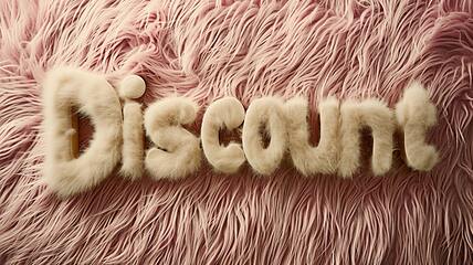 Image showing Beige Fur Discount concept creative horizontal art poster.