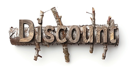 Image showing The word Discount created in Birch Twig Letters.