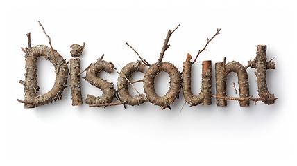 Image showing The word Discount created in Birch Twig Letters.