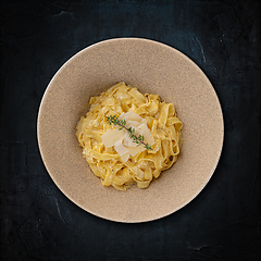 Image showing Delicious fettuccine pasta