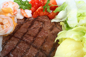 Image showing Surf and turf meal