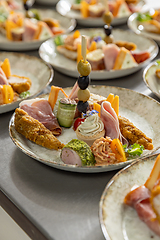 Image showing Elegant arrangement of appetizers on a plate