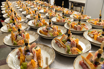 Image showing Elegant appetizer platters