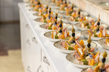 Image showing Elegant appetizers at catered event